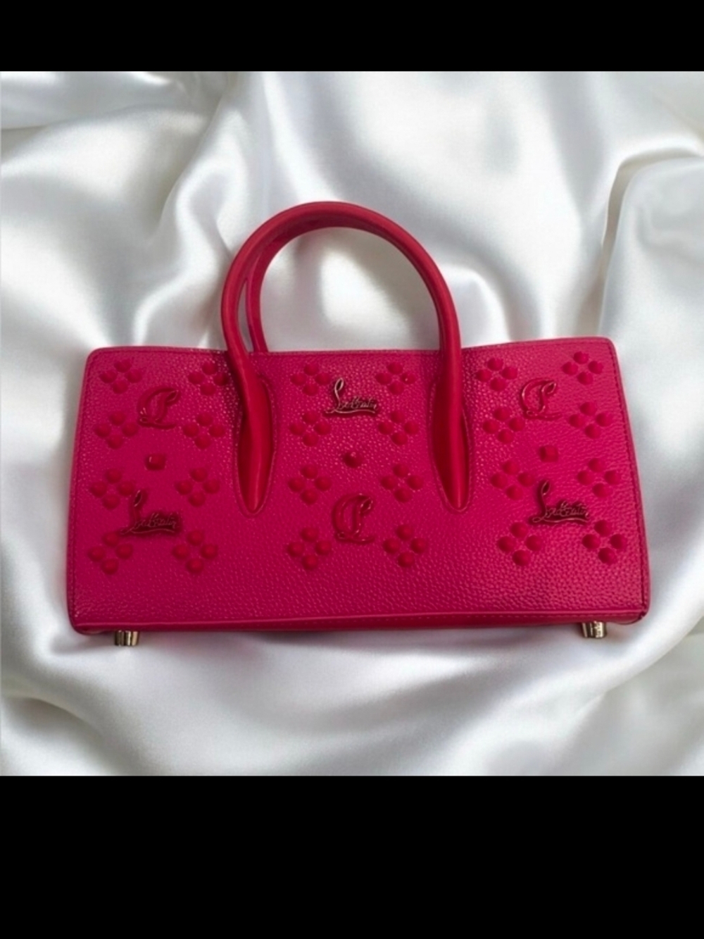 Mini PALOMA Christian Louboutin Fuchsia Embossed Leather Satchel